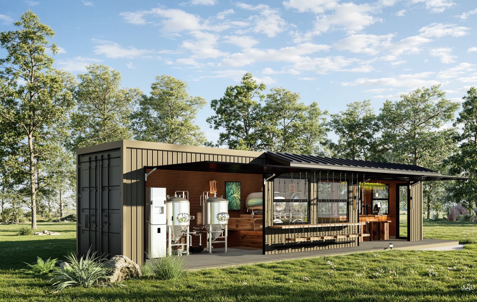 40 ft, fully open, patio service
