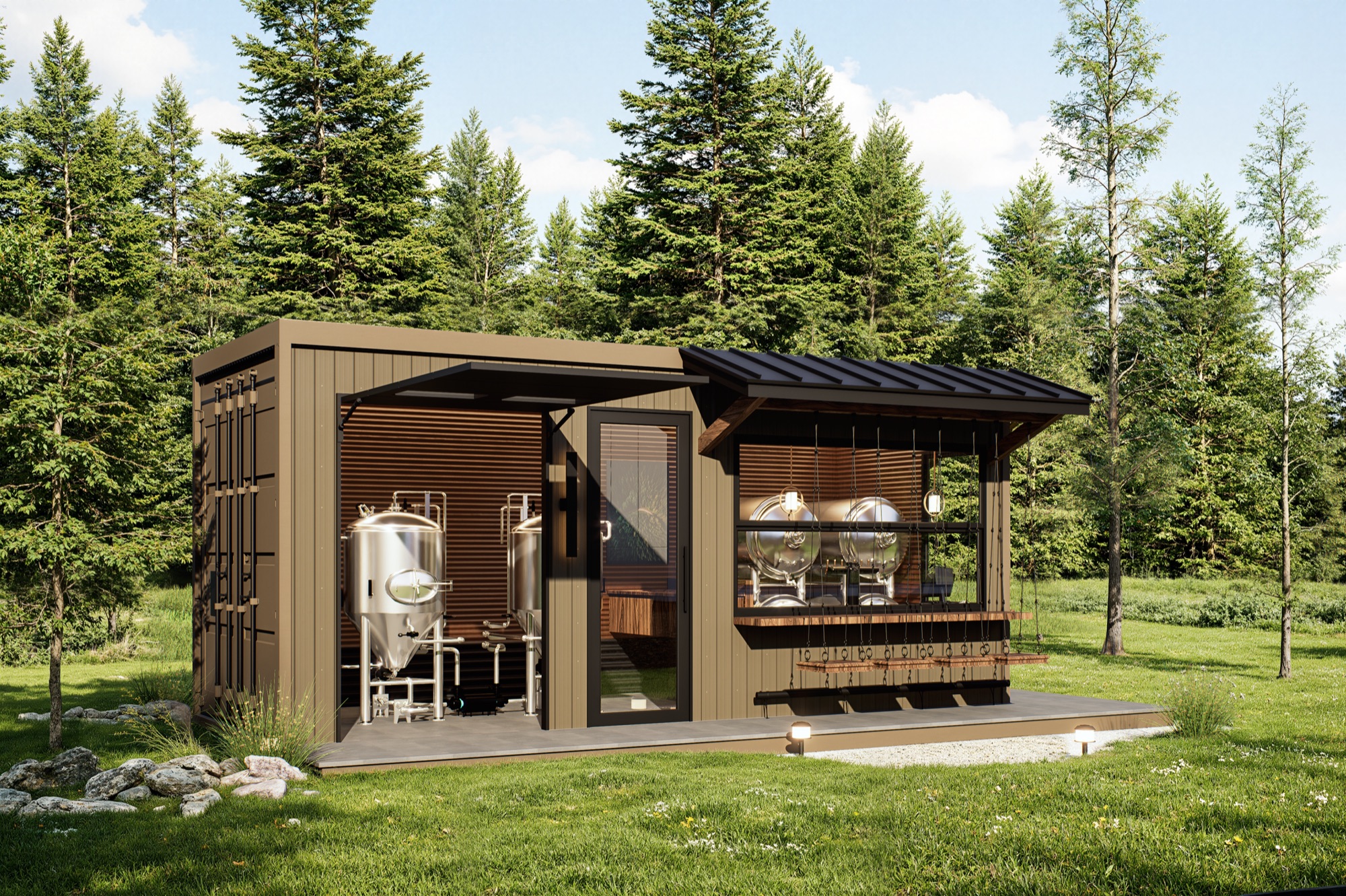 20-foot Treebox BrewBox with serving window open
